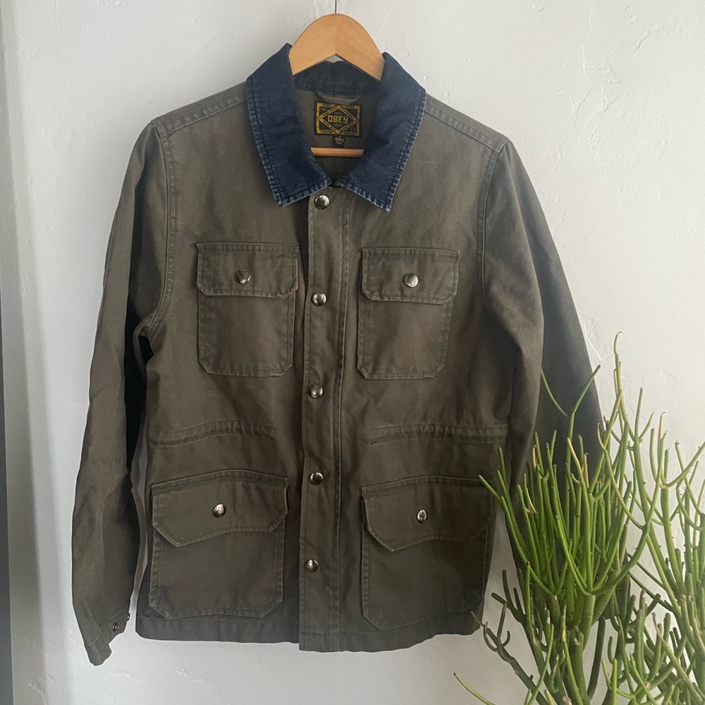 Obey Military Green Denim Field Jacket